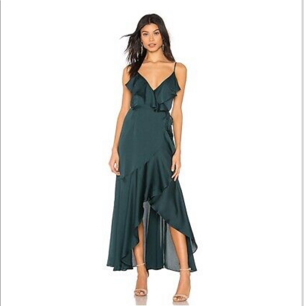 Shona Joy Luxe Emerald Green Wrap Dress